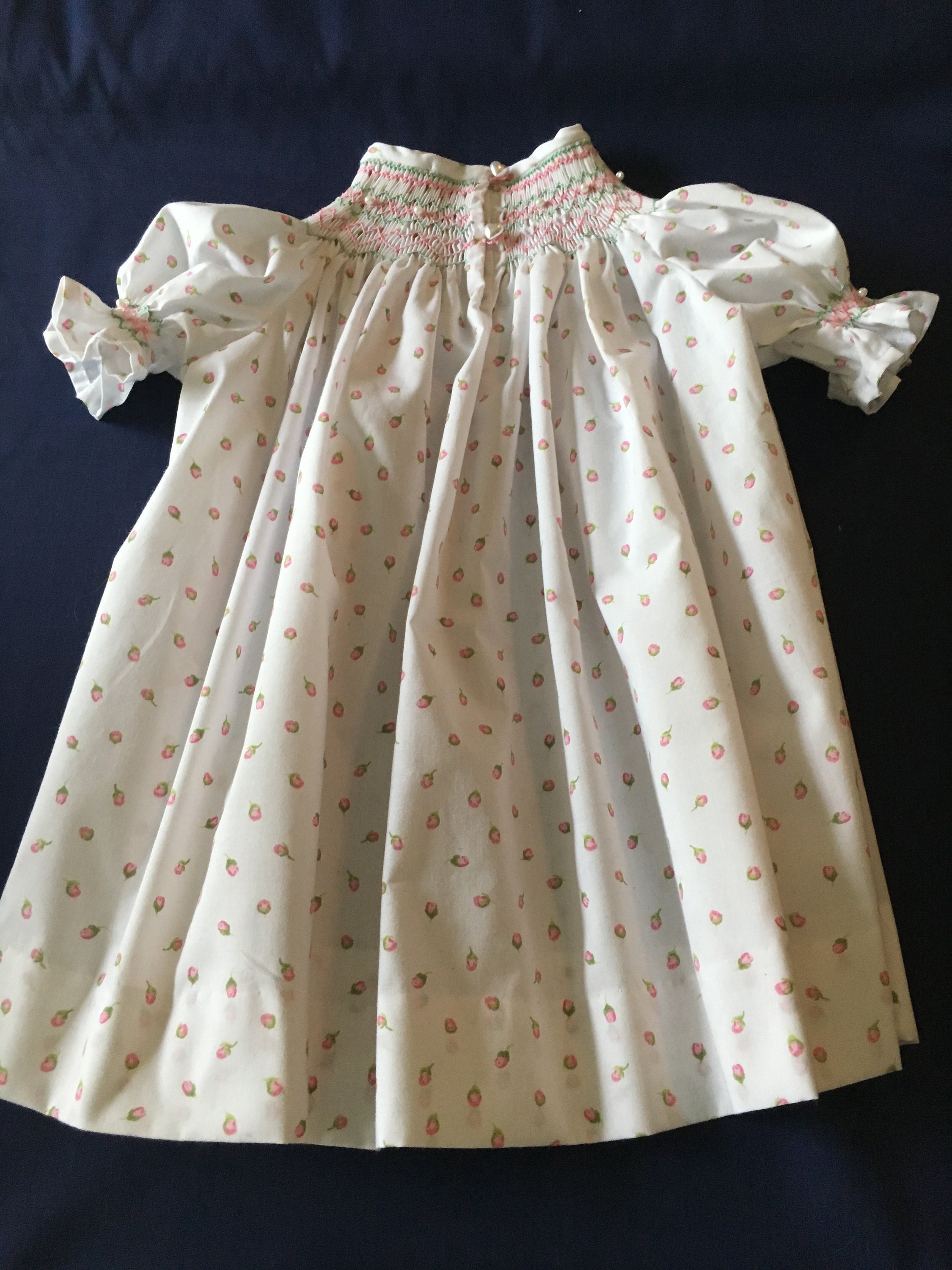 Handsmocked Dress, Girls Size 2 Dress, Handmade Dress, Cotton Girls