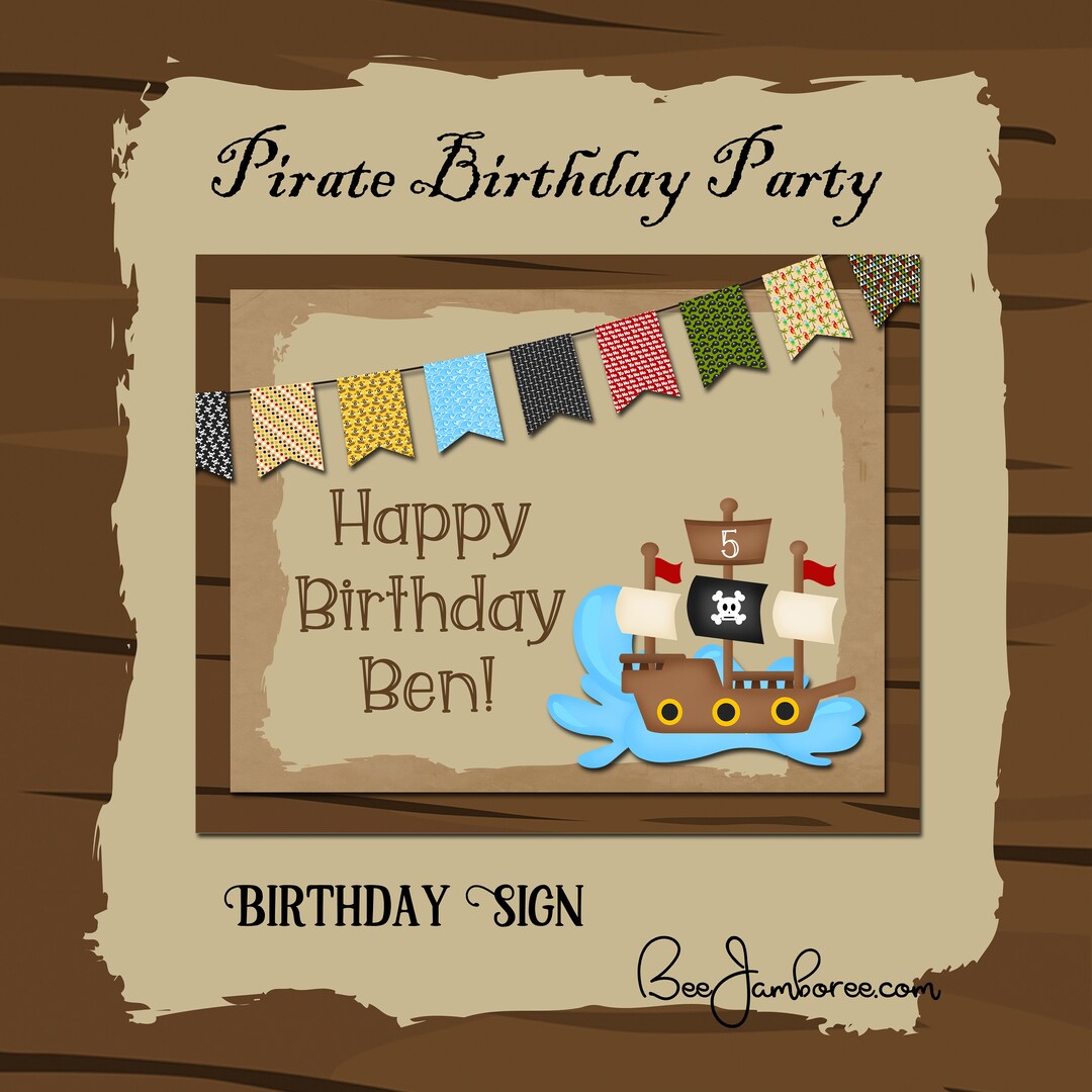 Piraten Geburtstagsschild Happy Birthday Schild Etsy.de