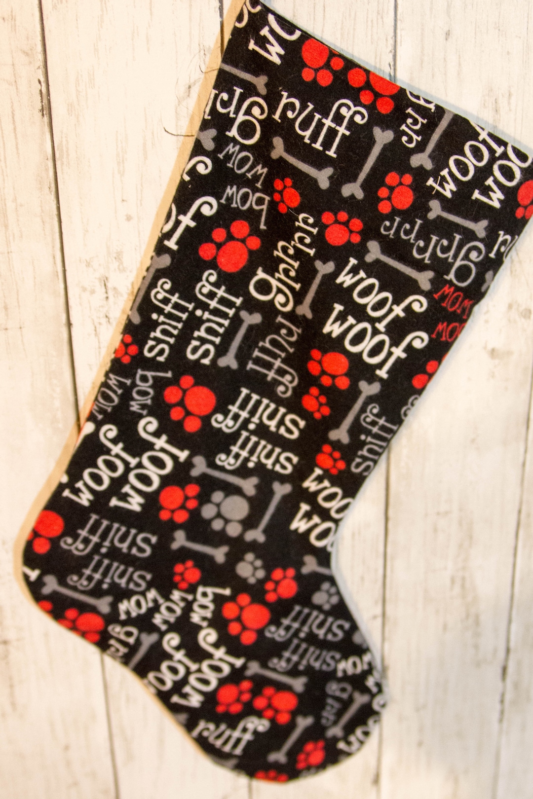 Paw Print Christmas Stocking Christmas Stocking Dog Lover Christmas