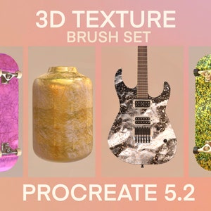 3D Texture Brush Set for Procreate 5.2 + Tutorial
