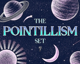 El conjunto de pinceles de puntillismo para Procreate (más de 30 pinceles delineadores, punteadores y medios tonos + tutorial en video)