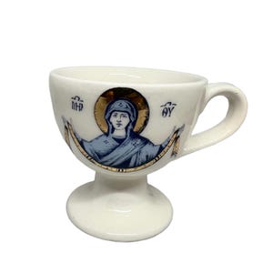 The Protecting Veil of the Theotokos Orthodox Ceramic Incense Burner, Christian Home Decor, White Incense Censer, Decorative Incense Burner