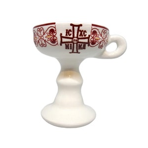 White Ceramic Censer, Orthodox Christian Incense Burner for Home Use, Ceramic Censer with the Image of an Orthodox Cross, House Warming Gift