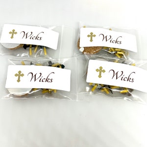 4 Bags of Oil Lamp Wicks for Orthodox Vigil Lamps, Small Wicks with Aluminum Tabs, Smokeless and Odorless Wicks, Vigil Lamp Wicks and Floats