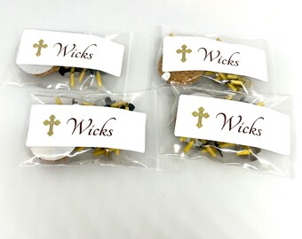 Oil Lamp Wicks with Cork Floats, Orthodox Vigil Lamps (4 Bags)
