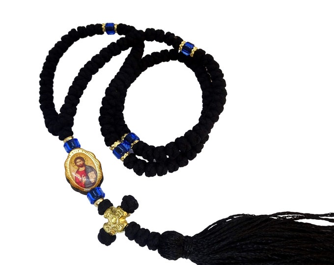 100 Knots Greek Orthodox Handmade Prayer Rope With Double-sided Icon ...
