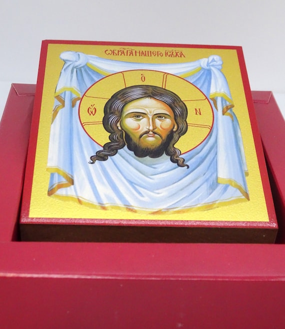 Icona Di Gesù In Legno - Artigianale, Greca Ortodossa, 9x7 Cm - Foto 3