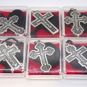 Large Orthodox Russian and Byzantine Metal Cross Pendants in 6 Different Styles, Religious Cross Necklace, Father’s Day Gift