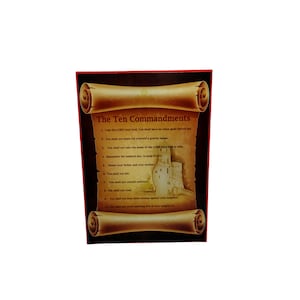 Christliche Wohnkultur, religiöse Kunst Einweihungsgeschenk, Die Zehn Gebote Home Interior Holz Wandtafel, Bibel Wandkunst, Schriftkunst
