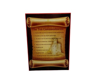 Ten Commandments Wood Wall Plaque: Religious Home Decor
