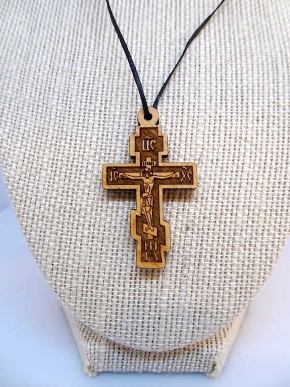Collar de cruz madera ortodoxa unisex tamaño - Etsy México