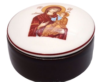 Ceramic Orthodox Incense Holder, Orthodox Christian Gift, Ceramic Box, Keepsake Box, Orthodox Decorative Incense Holder, Storage Trinket Box