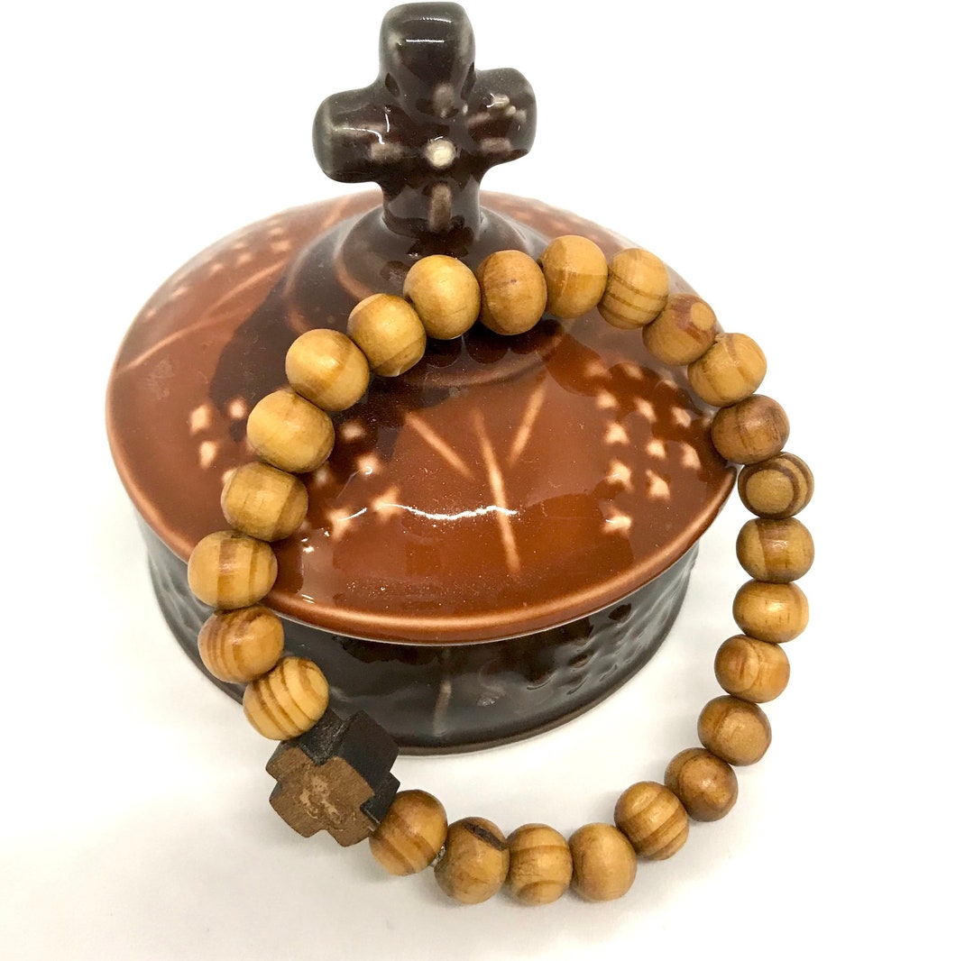 Orthodox Prayer Bracelet Made of Olive Wood Beads Etsy