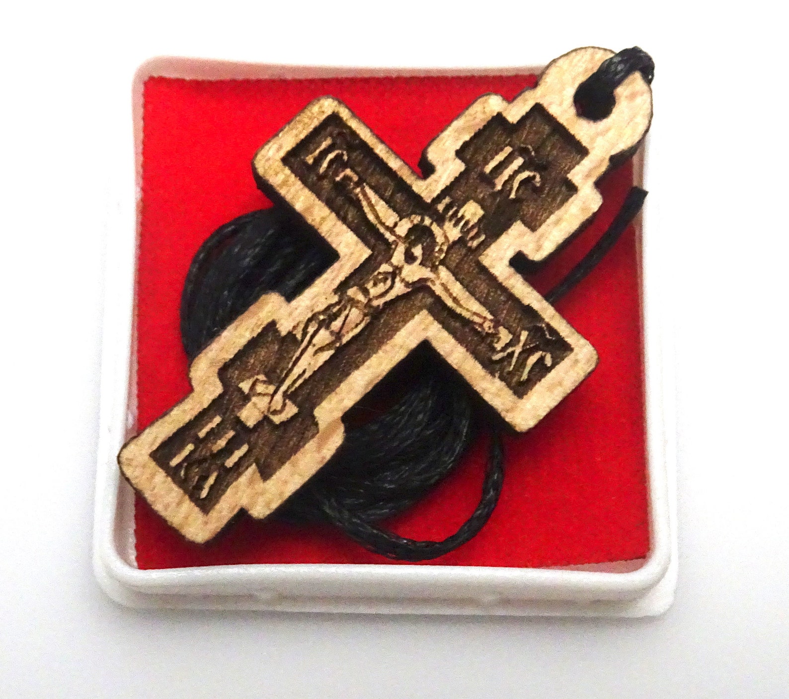 Set of 9 Wooden Orthodox Cross Pendants Religious Jewelry Etsy