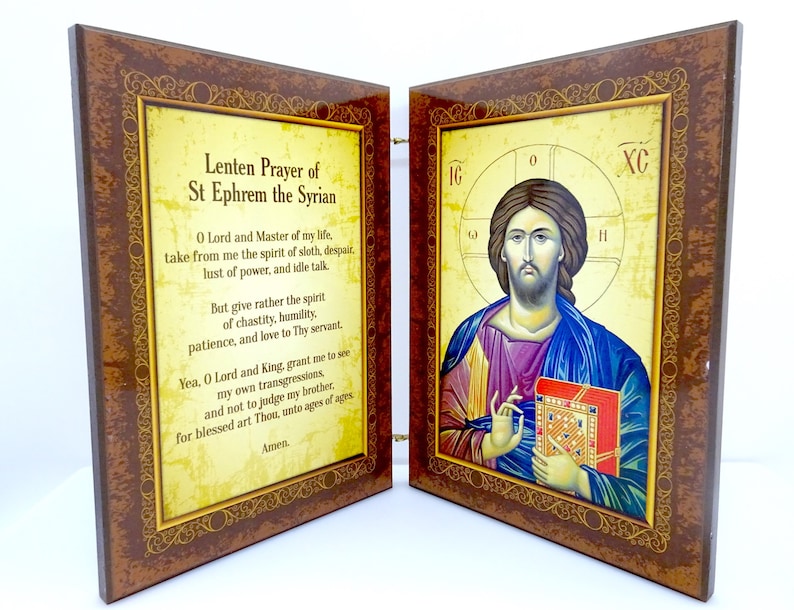 Saint Ephrem the Syrian Lenten Prayer Wooden Diptych Orthodox | Etsy