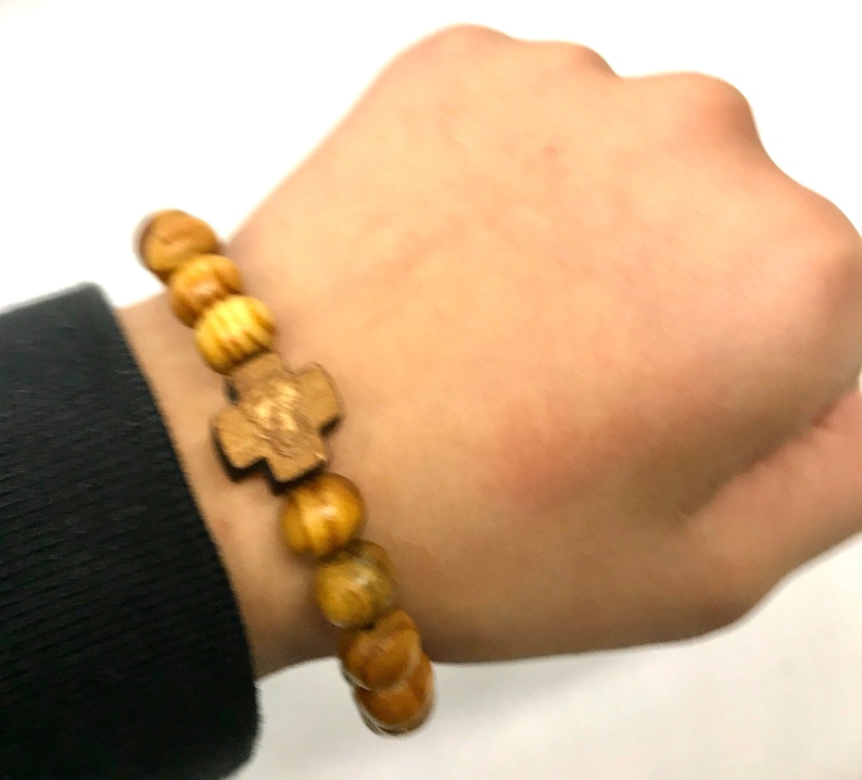 Orthodox Prayer Bracelet Made of Olive Wood Beads Etsy