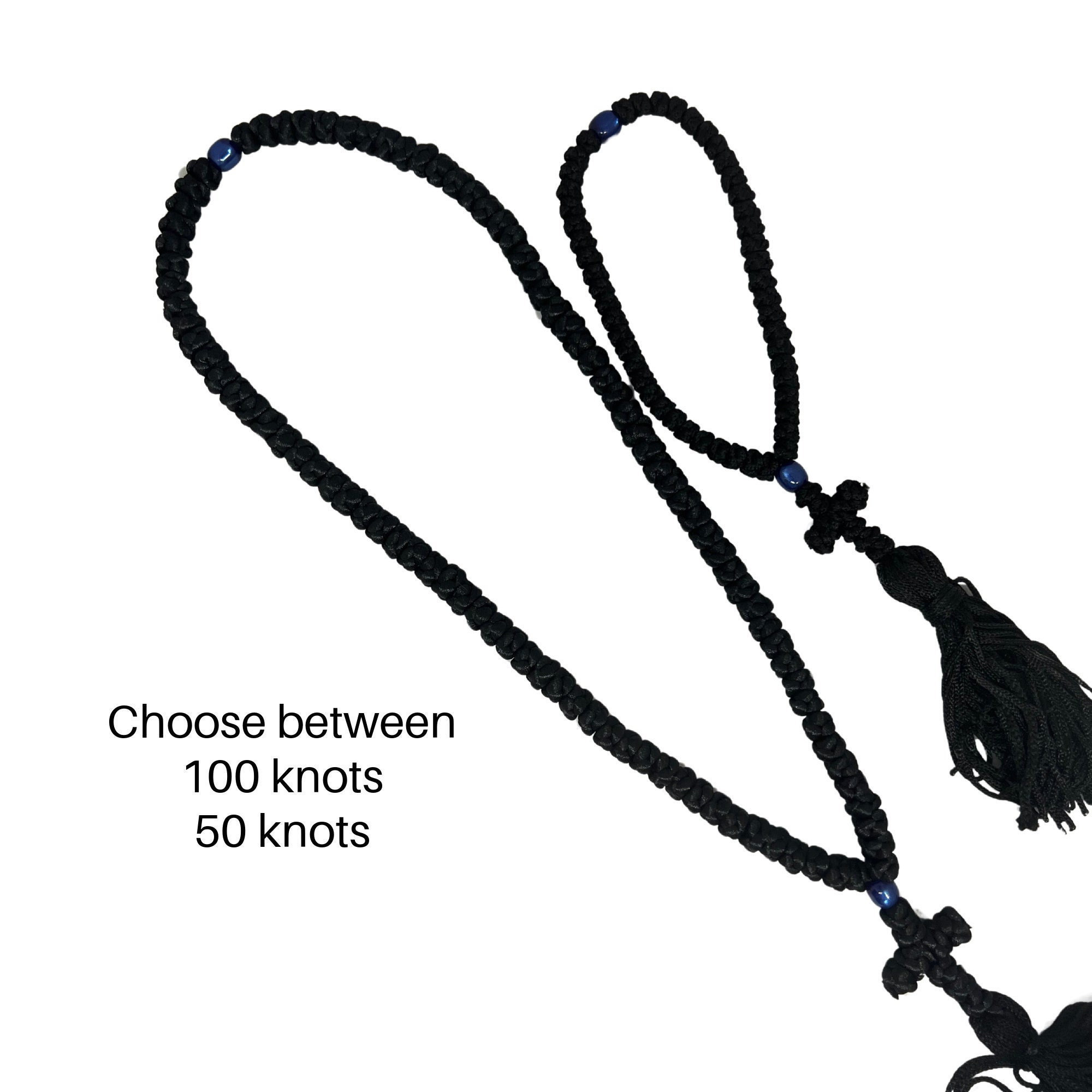 Handmade Black Prayer Rope: Orthodox Christian Knotted Cross - Etsy