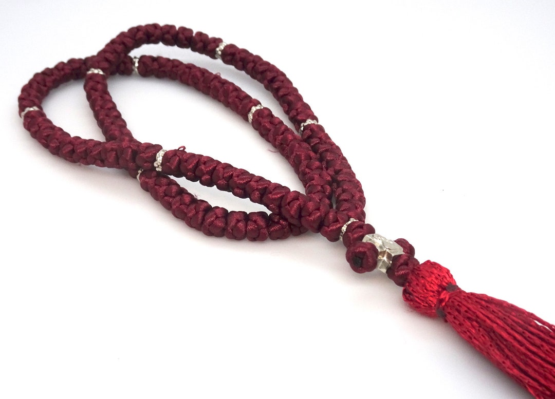 Religious Rope Handmade Orthodox Prayer Rope: 100 Knots Silk Threads, Religious Gift ...