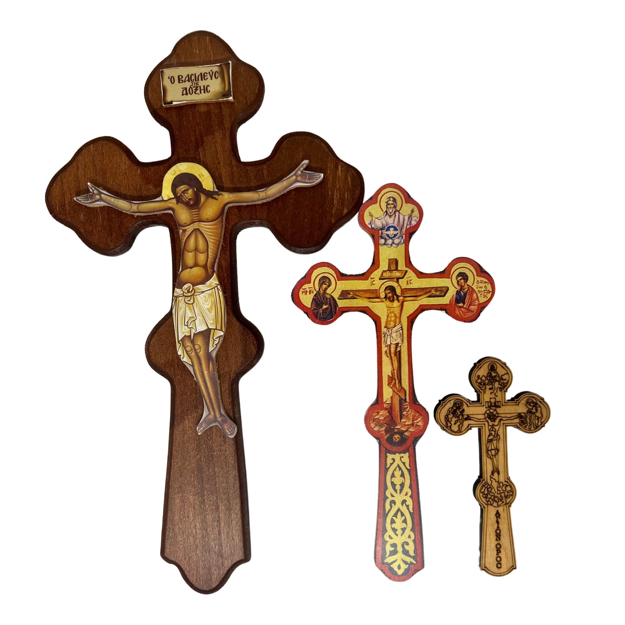 Orthodox Cross, Wooden Cross, Beads Necklace, Crucifix, Orthodoxy, Orthodox  Cross Pendant 