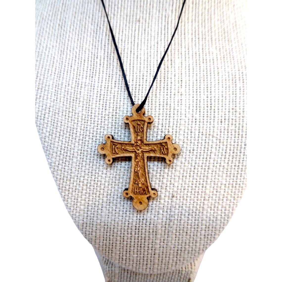 Medium Size Unisex Orthodox Christian Wooden Cross Necklace Etsy