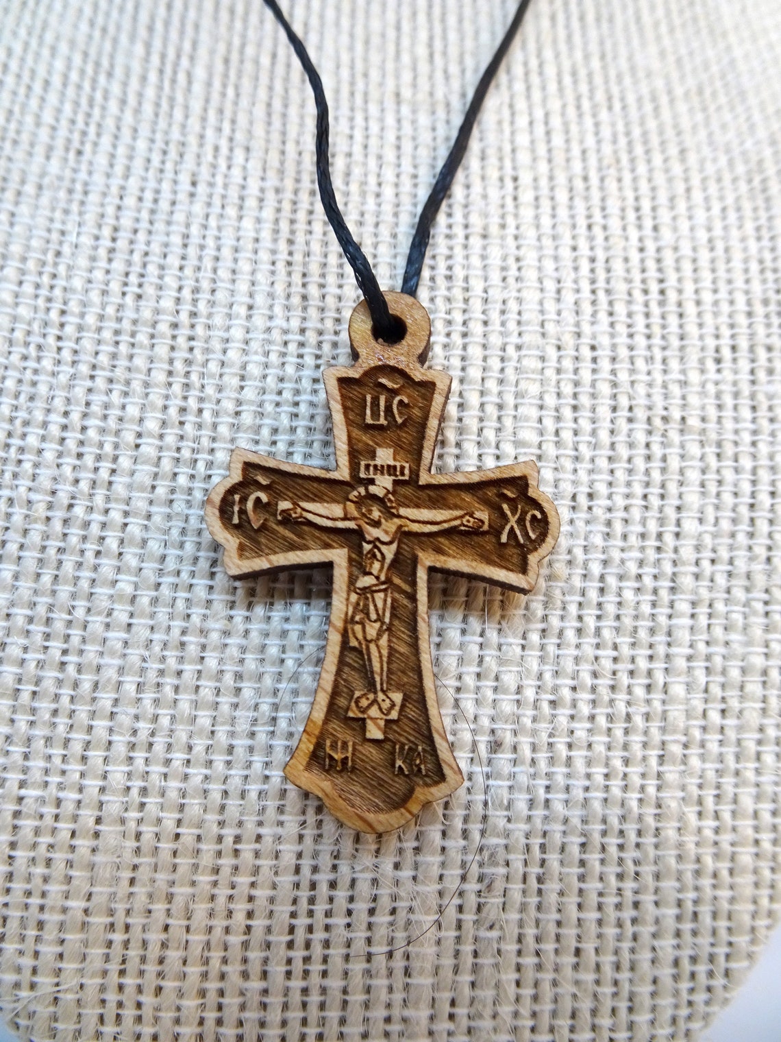Medium Size Unisex Orthodox Christian Wooden Cross Necklace Etsy