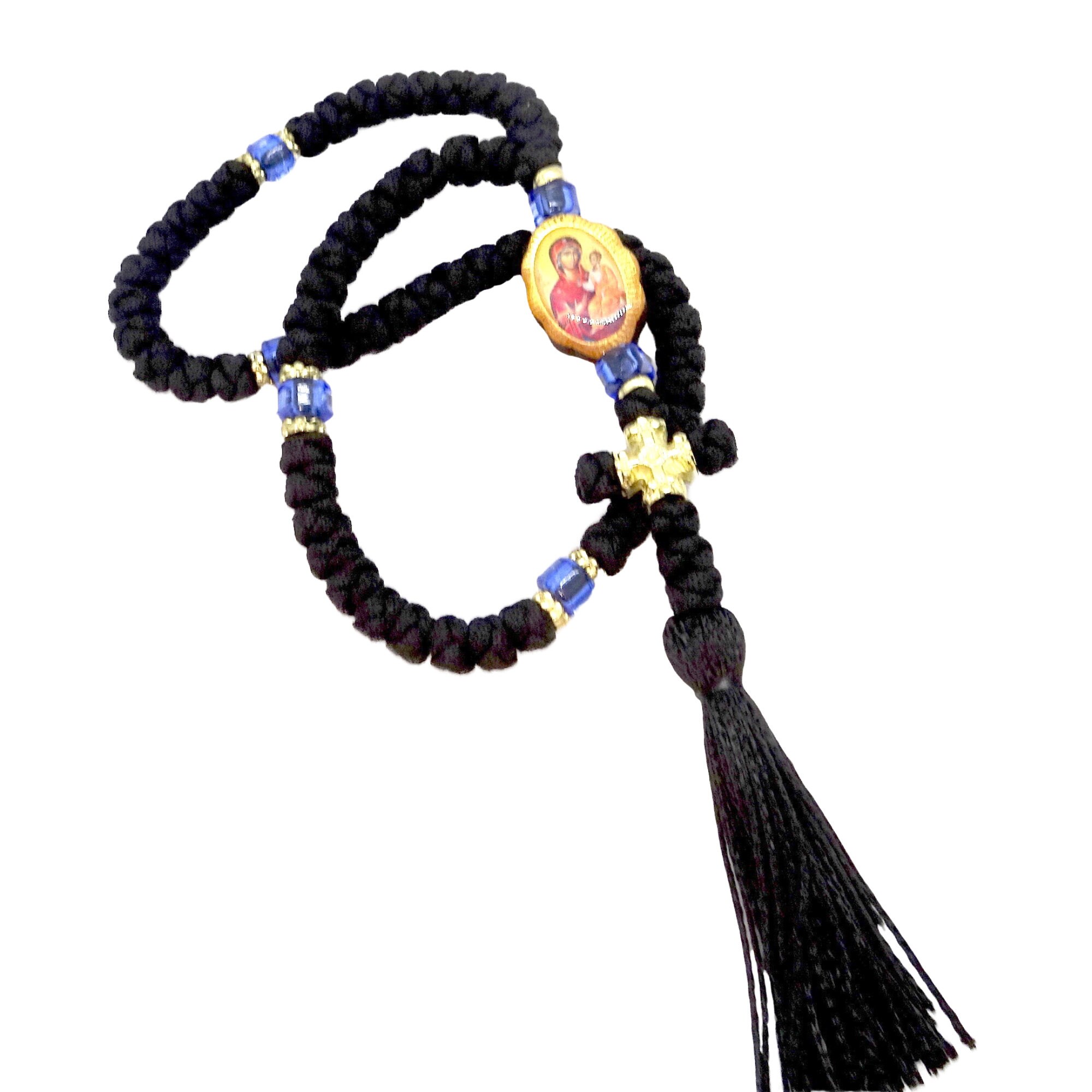 100 Knots Greek Orthodox Handmade Prayer Rope With Double-sided Icon ...