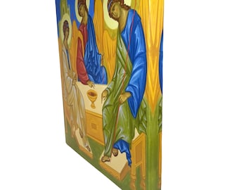 Rublev's Holy Trinity Icon: Orthodox Stretched Canvas Print (11”x14”)