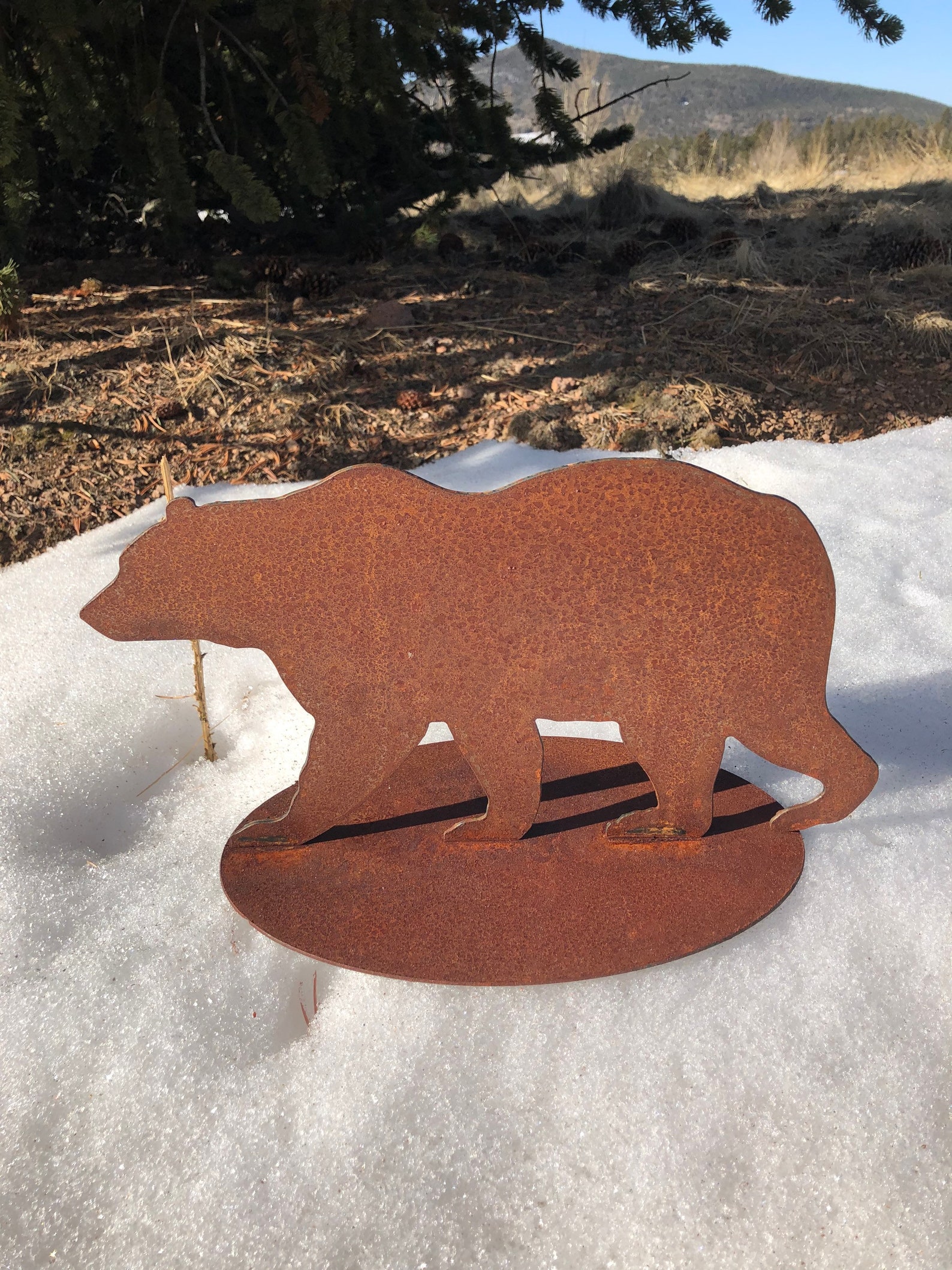 Rustic Metal Bear Family Rusty Yard Art Set of 3 free Etsy