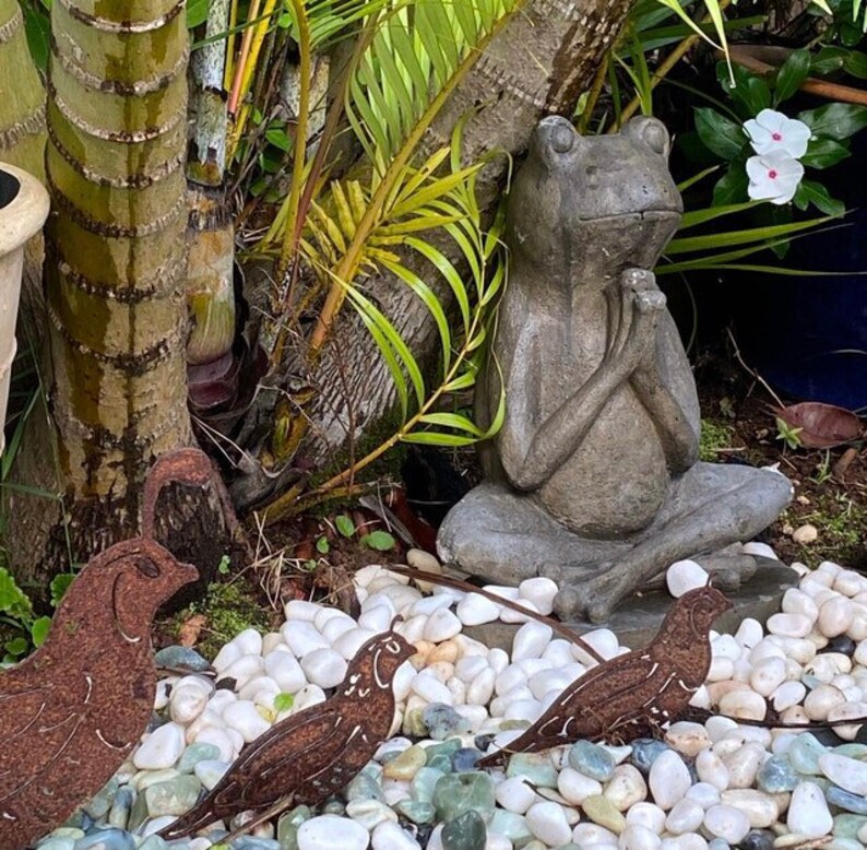 Rustic Metal Quail Family Set of 5 Rusted Yard Decor FREE Etsy