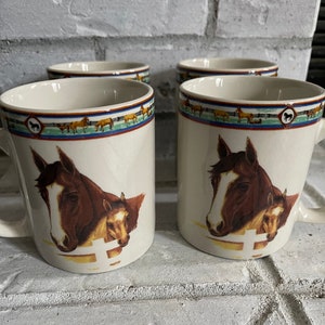 Set of 4 Horse Mugs