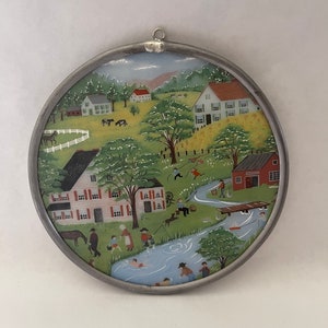Hand Painted Glass Hanging Decor