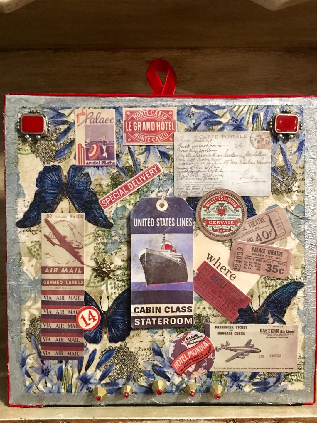 Découpaged Travel Necklace Holder Etsy France