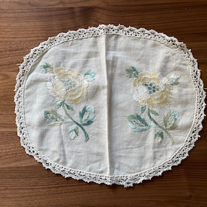 Beautiful Vintage Hand Embroidered Doily