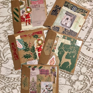 Ensemble de 5 cartes de Noel faites à la main