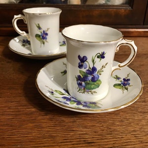 Violet Pattern Espresso Set Of Two