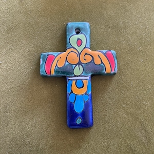 Handmade and Painted in Mexico Small Cross