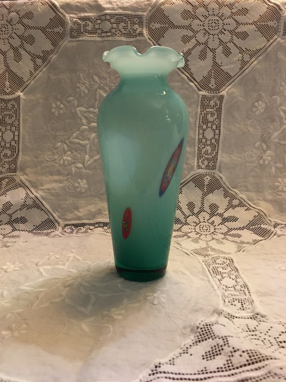 ムラーノ ミルフィオリ murano millefiori 花瓶 Murano millefiori Flower vase Venetian Glass Height 22cm F/S