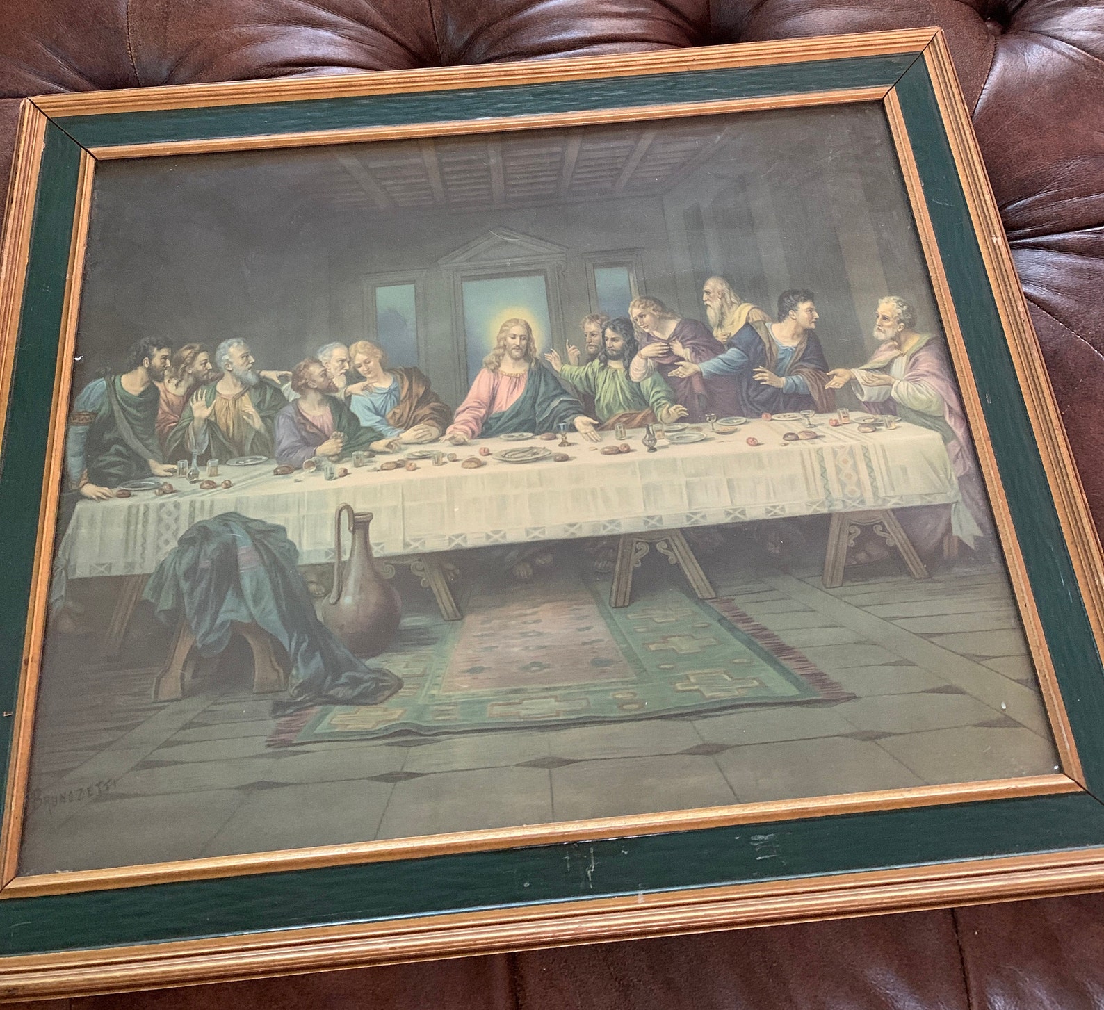 Antique Last Supper Picture With Original Frame Etsy