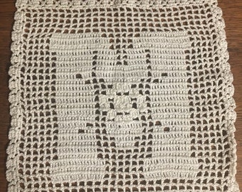 Hand-crocheted Letter “M” Doily