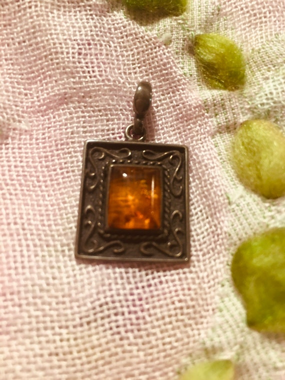 Amber in Sterling Pendant - image 2