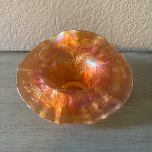 Vintage Fenton Carnival Glass Marigold Candy Dish