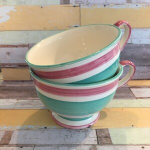 Set of Two Anthropologie Mugs Handmade and Hand Painted in Portugal
