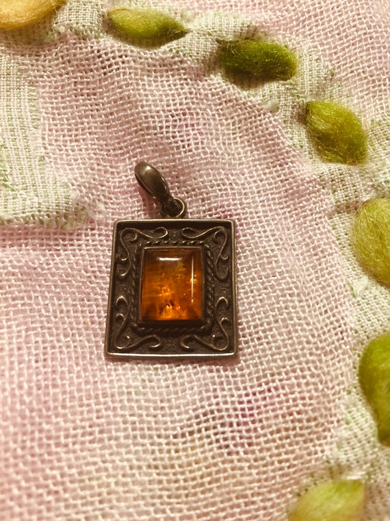 Amber in Sterling Pendant - image 1