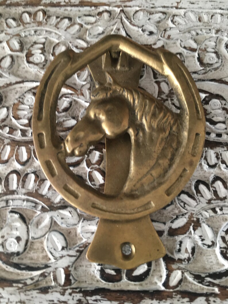 Solid Brass Horse-head Door Knocker - Etsy