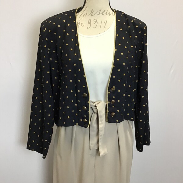 POLKA DOT CROPPED DENIM JACKET main image 1