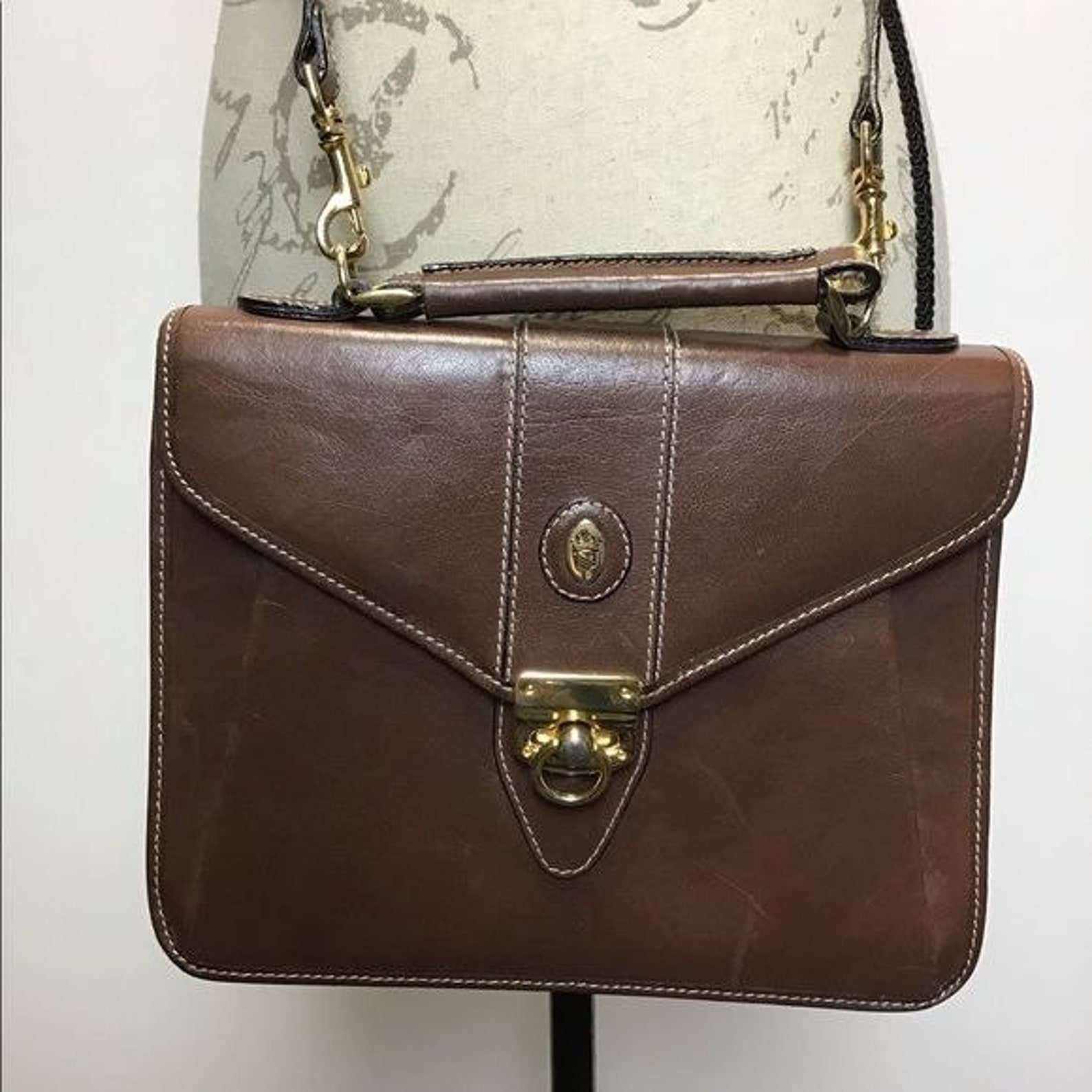 Genuine Leather Top Handle/ Crossbody Bag Etsy