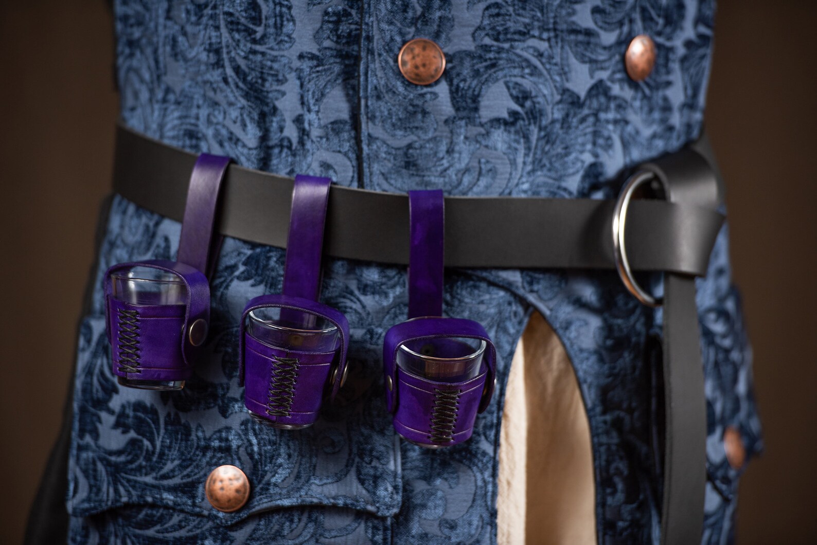 Leather Shot Glass Belt Holder Etsy