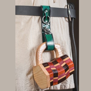Leather Mug Holder - Green