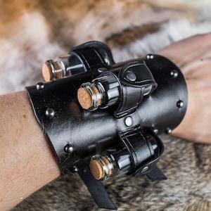Potion Vial Leather Wrist Bracer