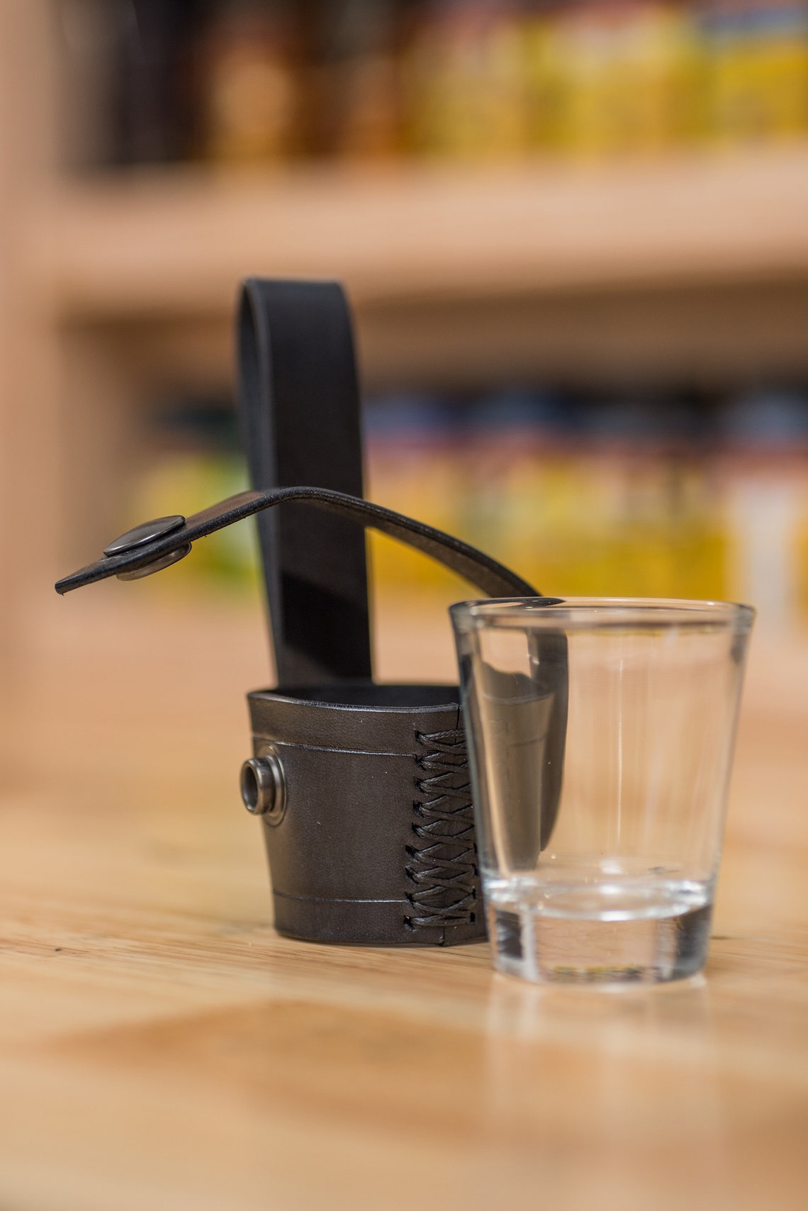 Leather Shot Glass Belt Holder Etsy